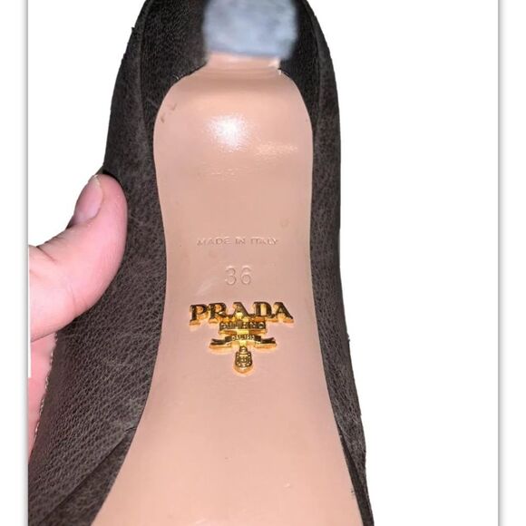 Prada brown suede pumps size 36 - Picture 4 of 5